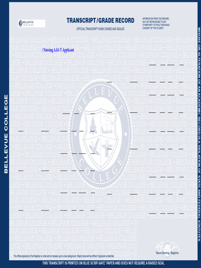Bellevue College Transcript | PDF | Associate Degree | Bachelor's Degree