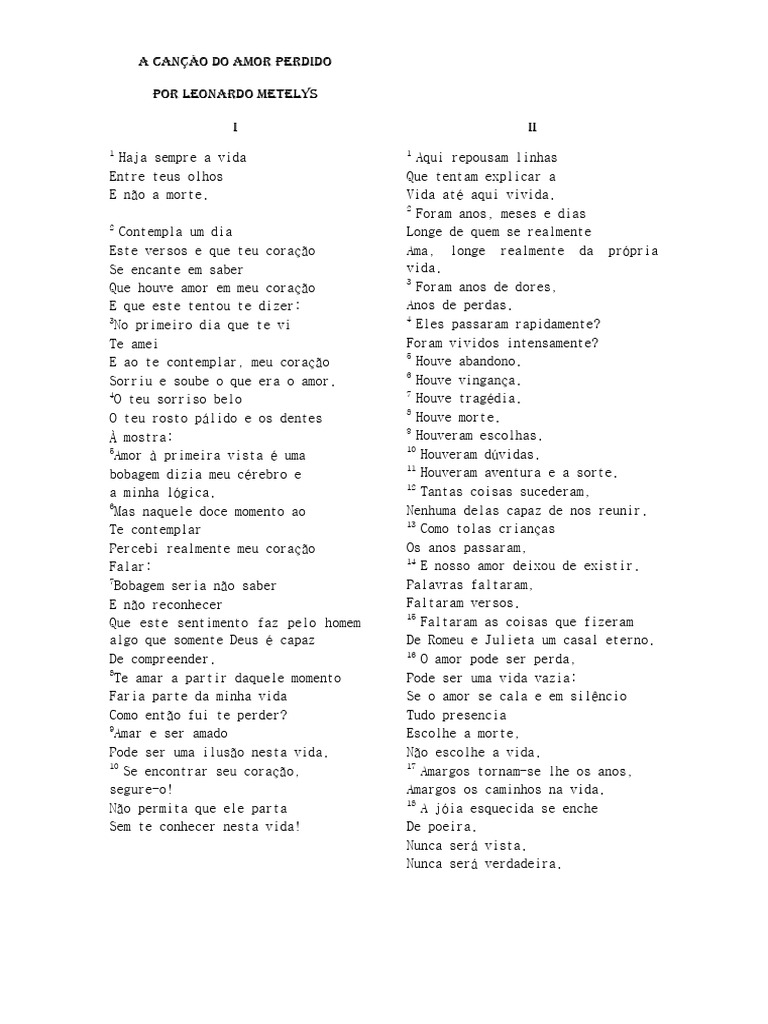 Reflexões sobre Amor e Perda | PDF | Amor
