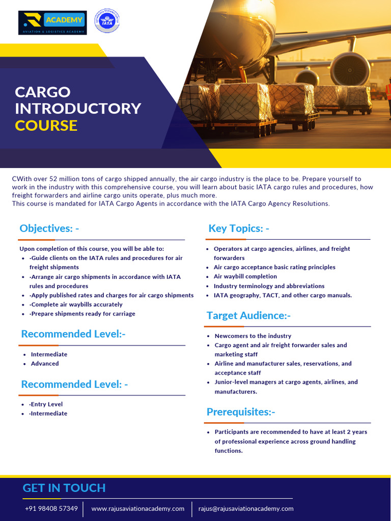 IATA Cargo Introductory Course Overview | PDF | Cargo | Aviation
