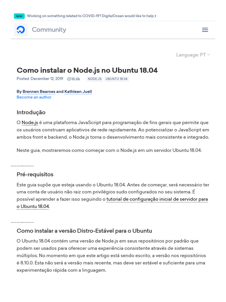 Como instalar o node js no ubuntu 18 04 digitalocean pdf software