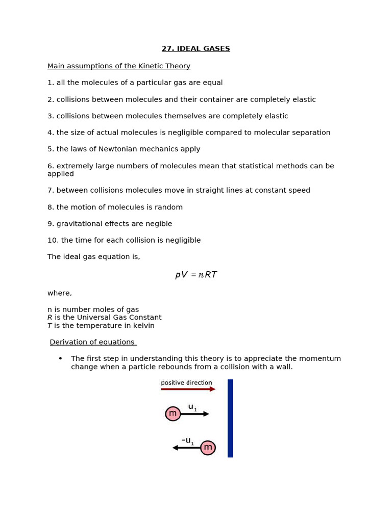 Kinetic Theory of Ideal Gases | PDF | Gases | Temperature