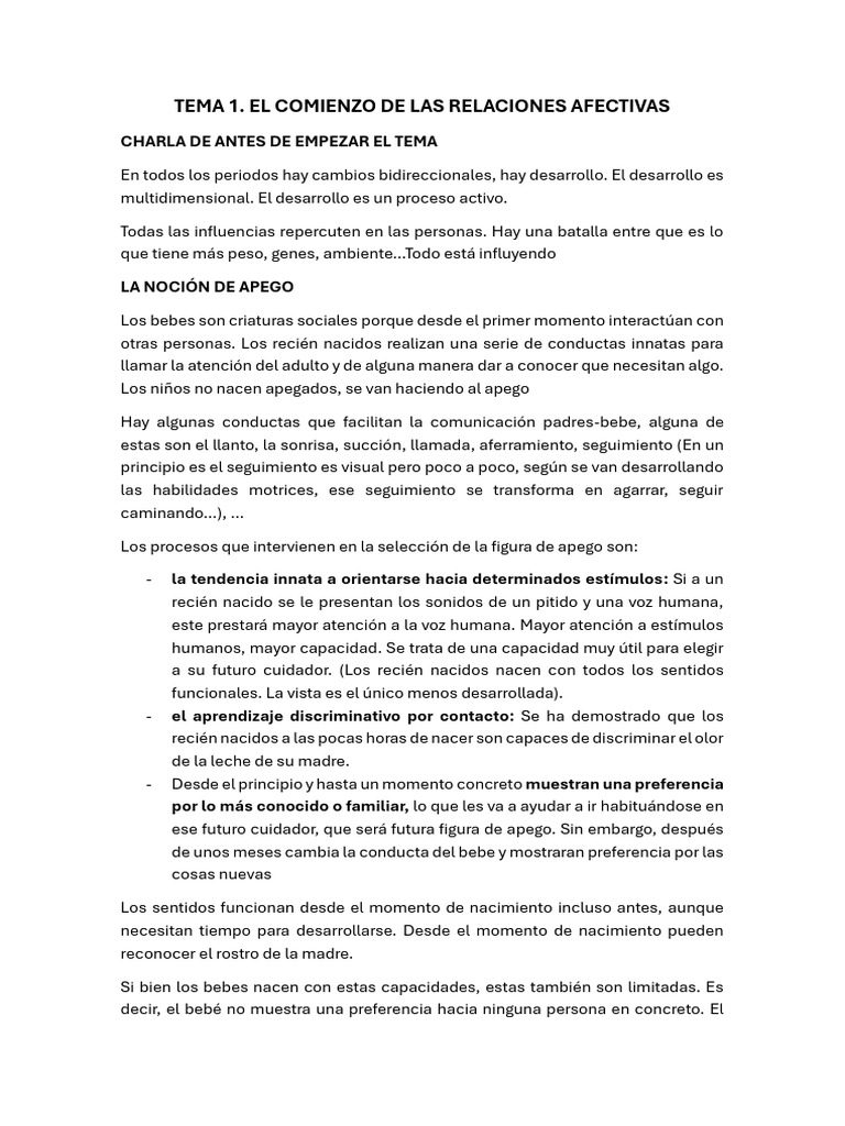 Tema 1 Social | PDF | Teoría de apego | Adultos