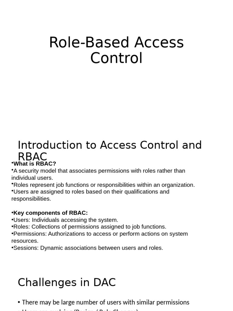 04 Role Based Access Control Pdf Business