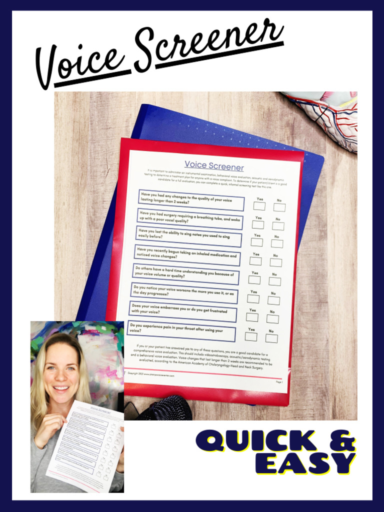 Voice Screener: Quick & Easy | PDF | Health Care | Clinical Medicine