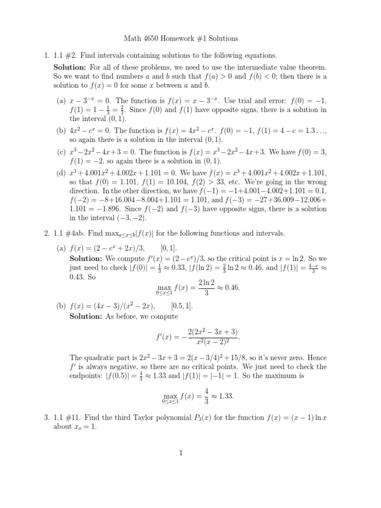 Numerical analysis homework image