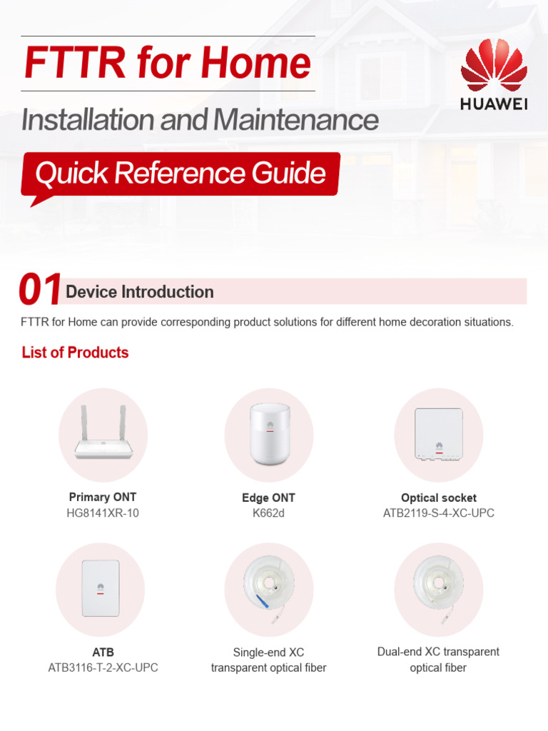 Huawei FTTR Home Installation Guide | PDF | Electrical Connector ...