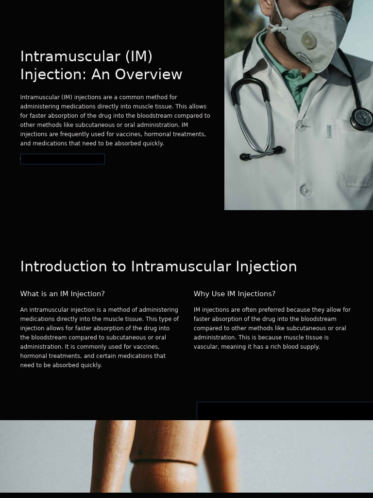 Intramuscular IM Injection An Overview | PDF | Injection (Medicine ...