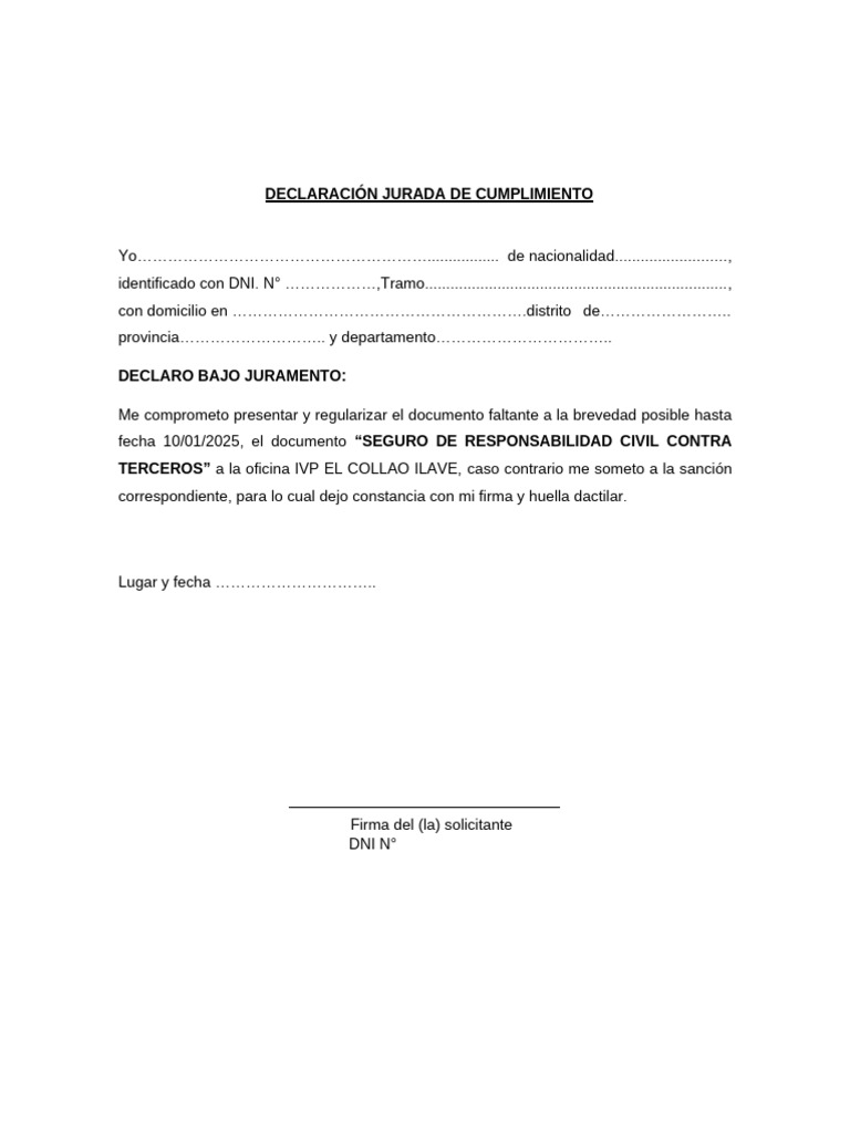 Declaracion Jurada de Cumplimiento de Las Condiciones y Requisitos.pdf ...