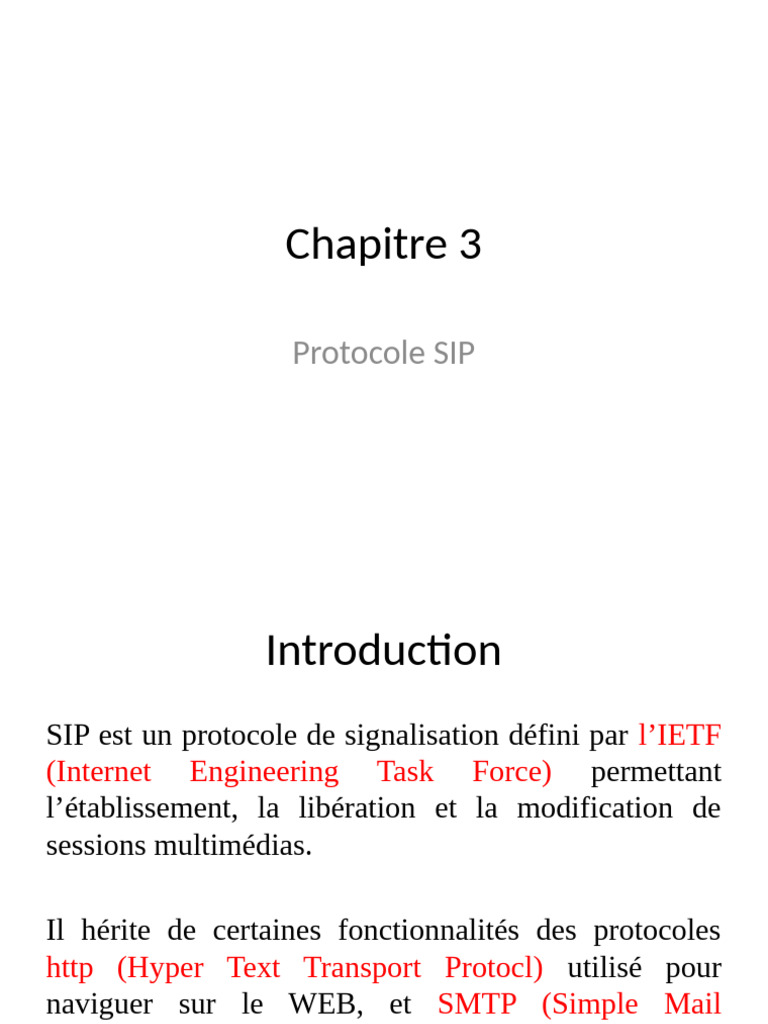 SIP: Protocole de Signalisation Multimédia | PDF | séance d'initiation ...