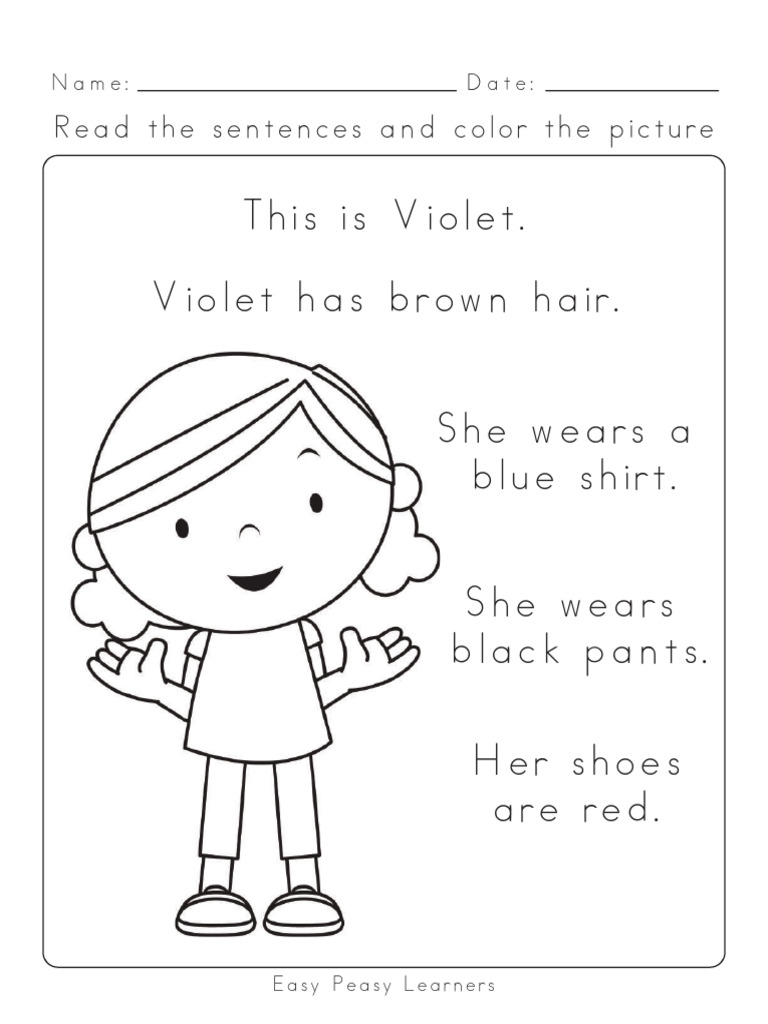 Color the Picture Activity for Kids | PDF | Softlines (Retail) | Fashion