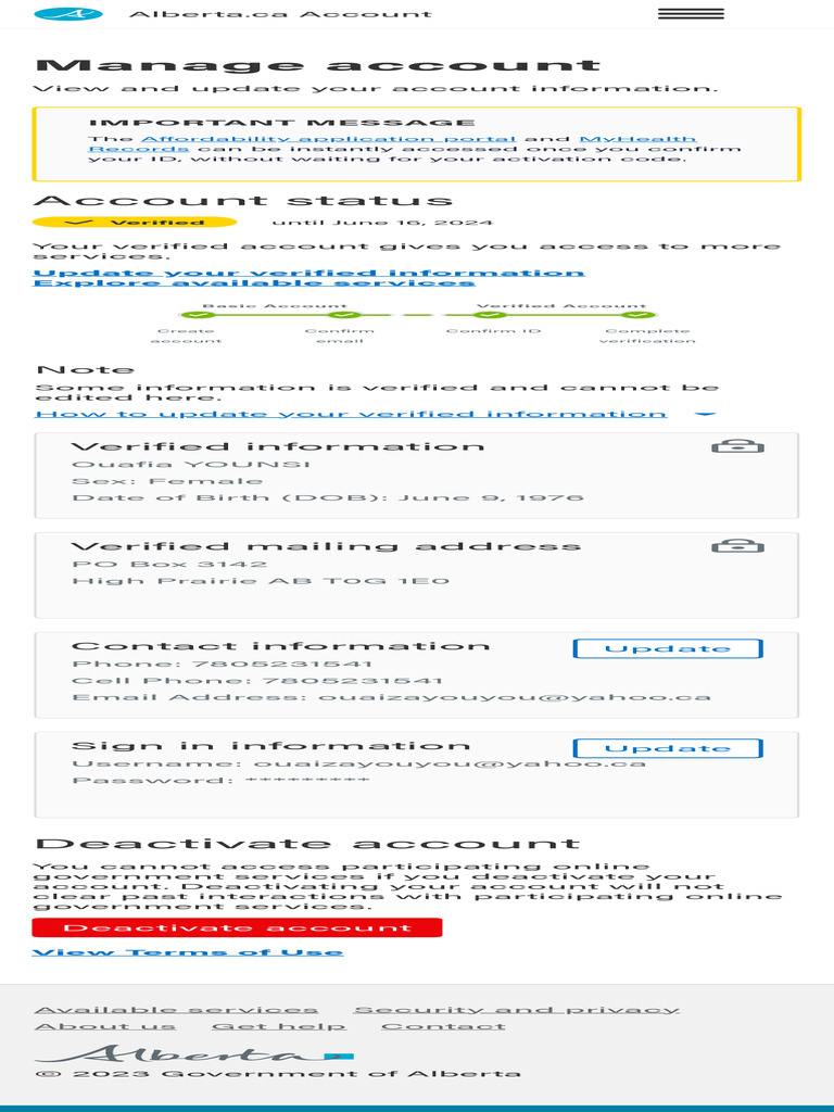 Alberta - Ca Account | PDF