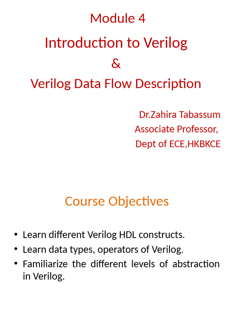 Module 4 - 21ec32 | PDF | Hardware Description Language | Electronic Design