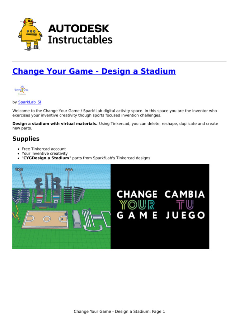 Design Your Own Stadium with Tinkercad | PDF | Invention | Design