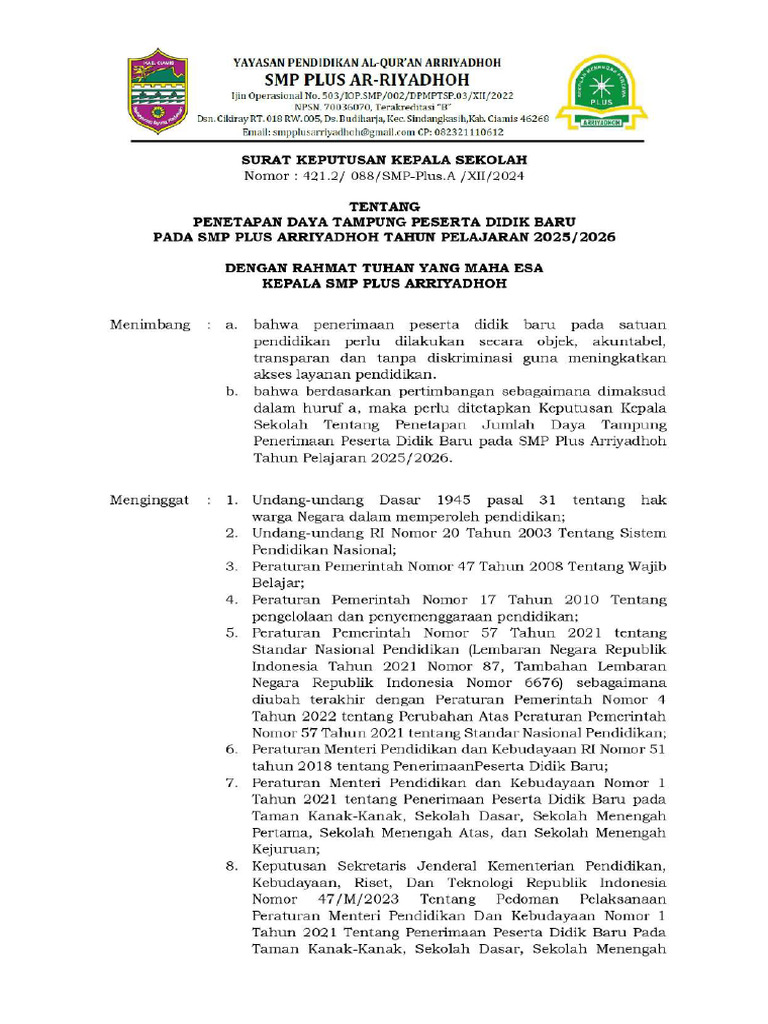 SK Rombel Kelas 7_page-0001 | PDF