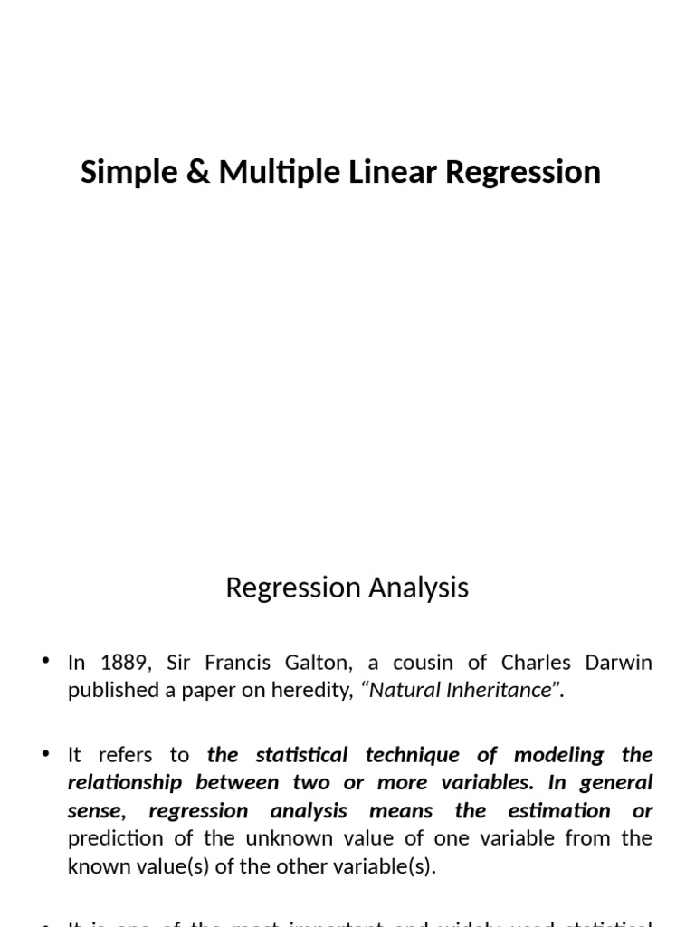 6. Simple and Multiple Regression | PDF | Regression Analysis | Errors ...