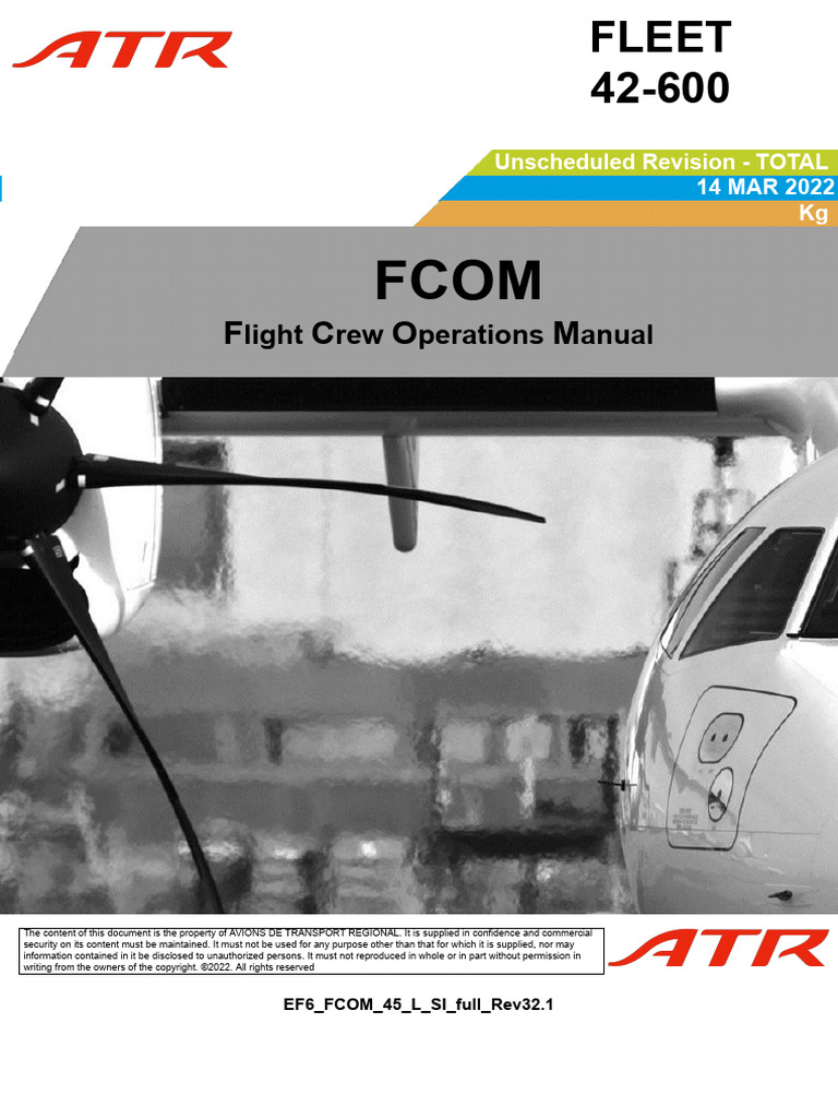 FCOM Unscheduled Revision 14 MAR 2022 | PDF | Aviation | Aircraft