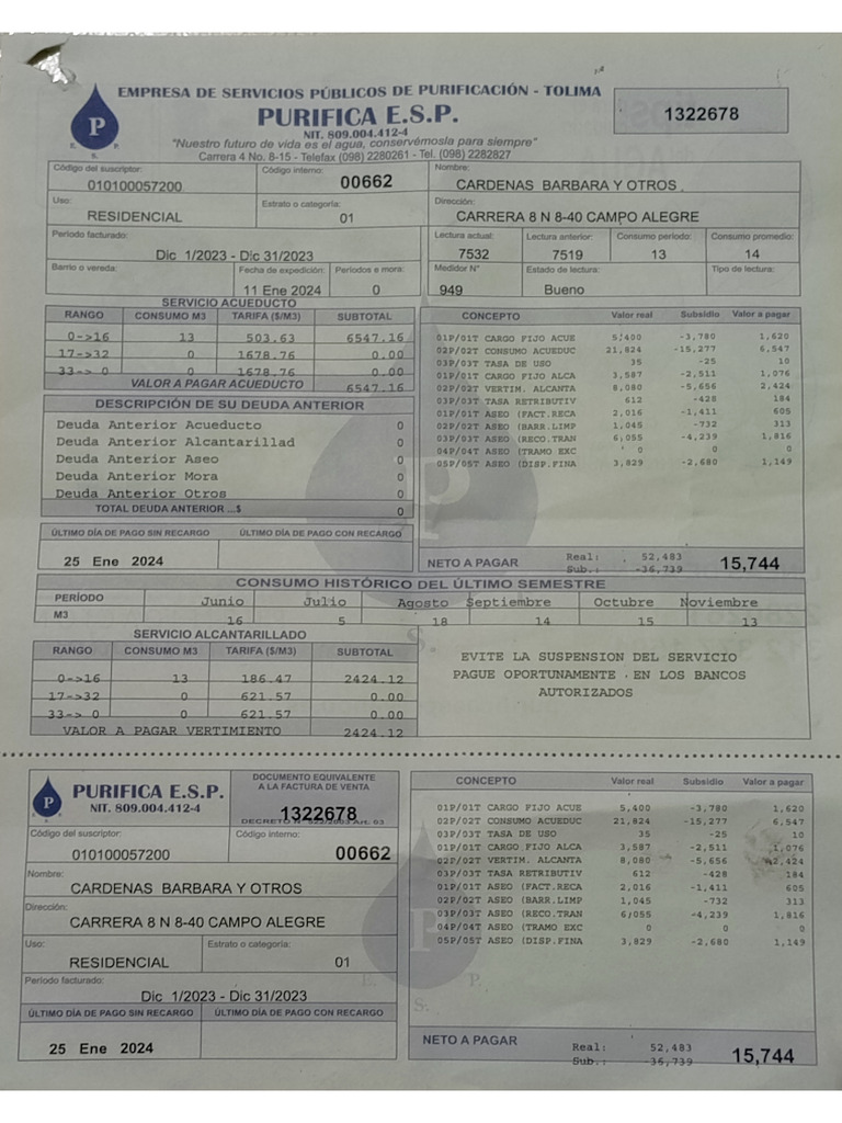 Recibo de servicios públicos | PDF