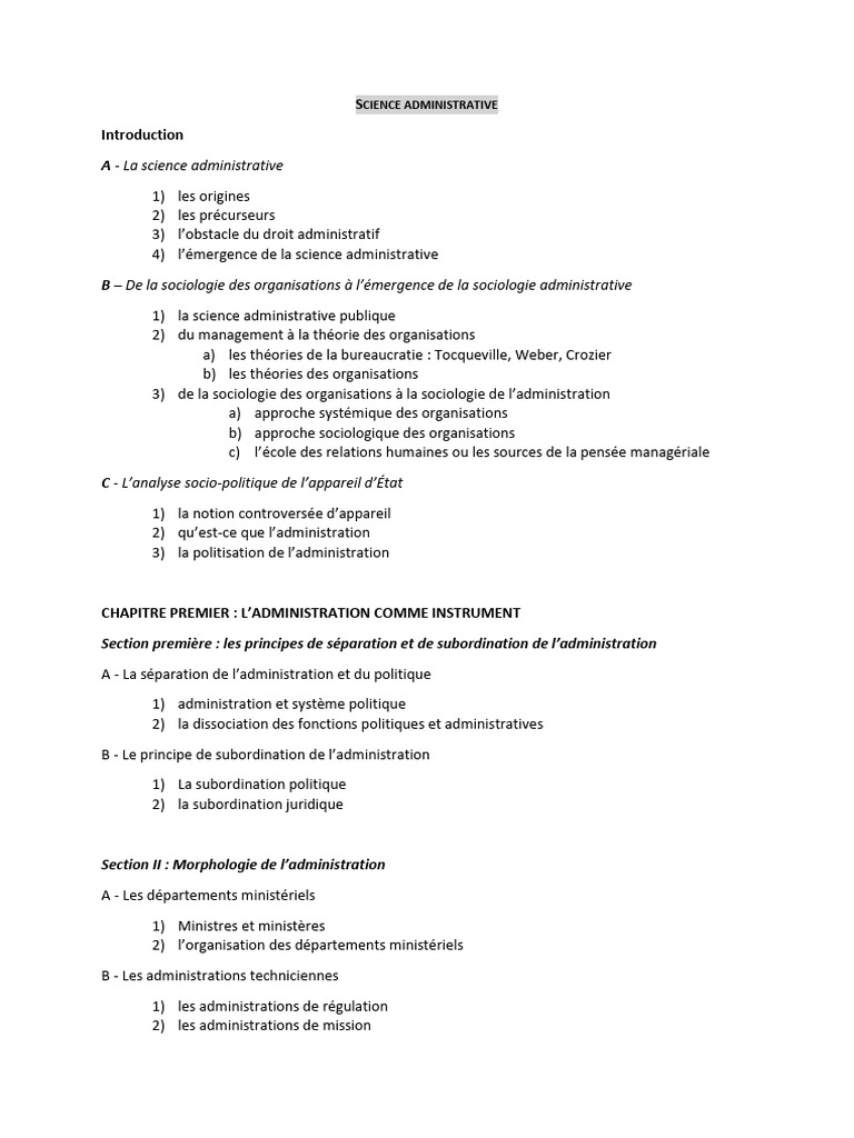 Introduction à la science administrative | PDF | Sociologie | Science