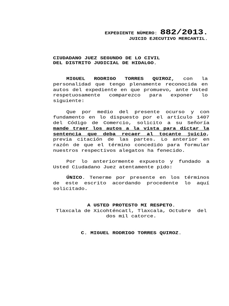 Solicitud Sentencia | PDF
