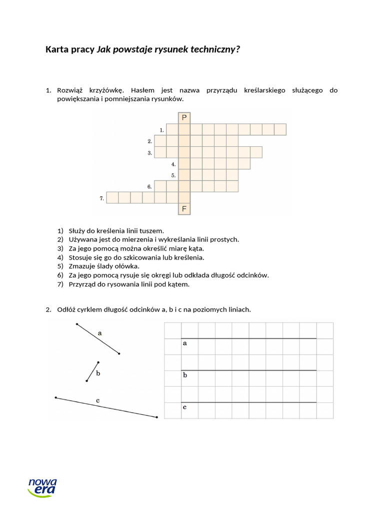 Karta Pracy Jak Powstaje Rysunek Techniczny 2 | PDF