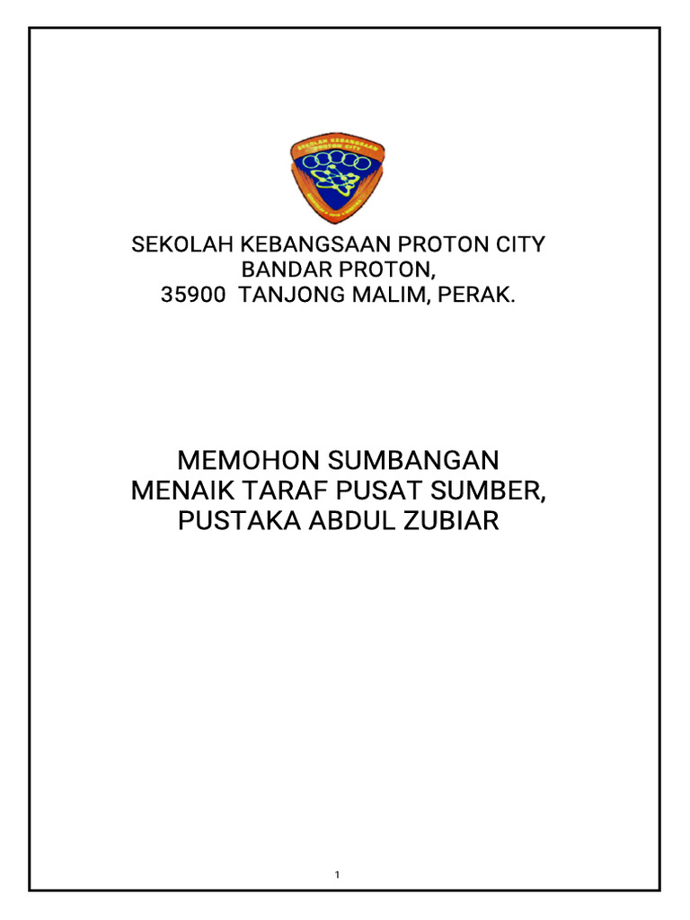 Sumbangan untuk Pusat Sumber SK Proton City | PDF