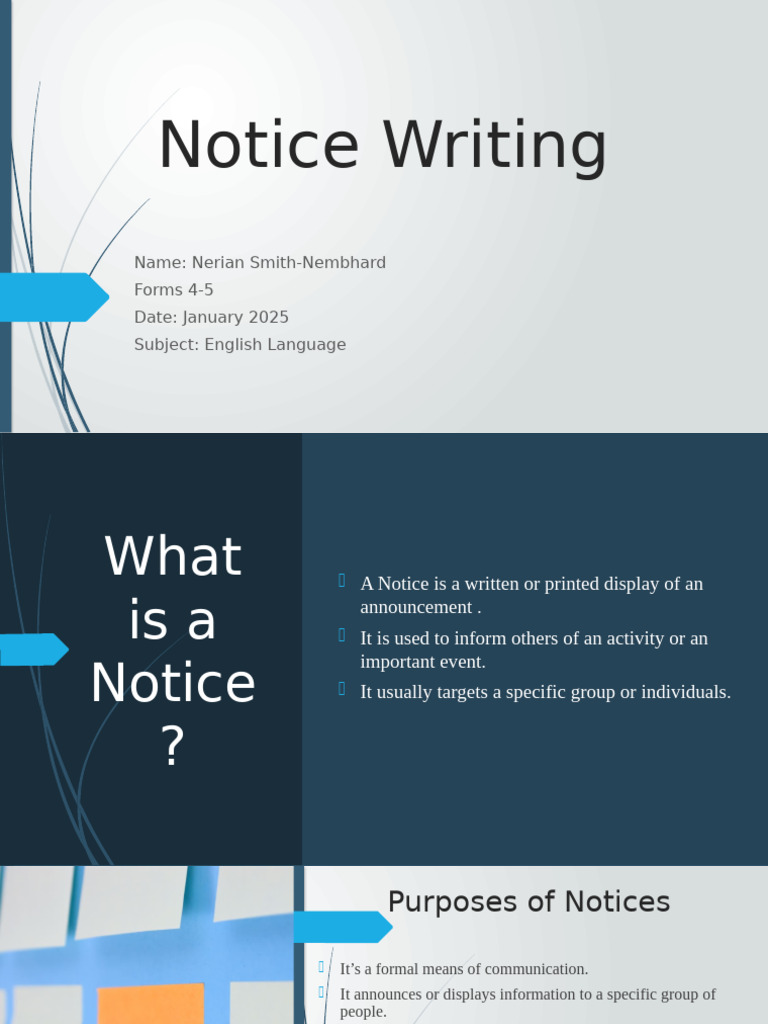 Notice Writing Guidelines for 2025 | PDF
