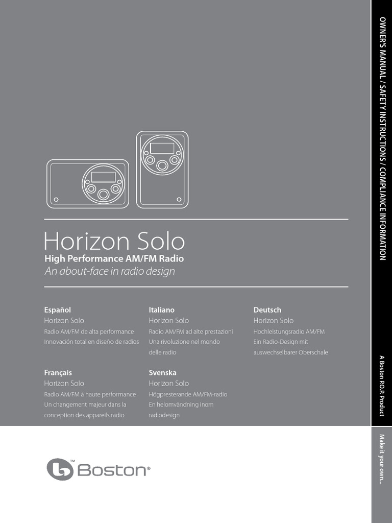 Boston Acoustics Solo II Manual | PDF | Frequency Modulation ...