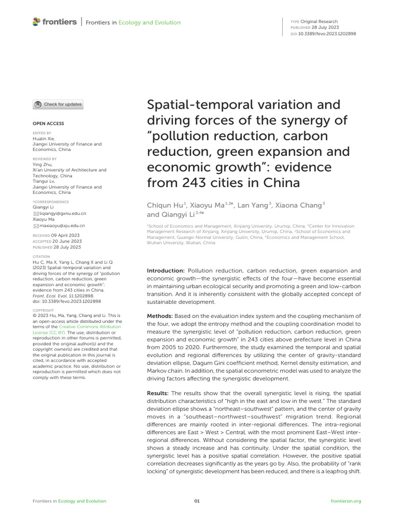 Spatial-temporal variation and driving forces of the synergy of ...