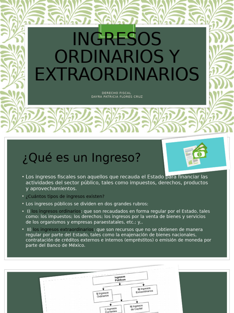 Ingresos Ordinarios y Extraordinarios | PDF | Impuestos | Impuesto ...