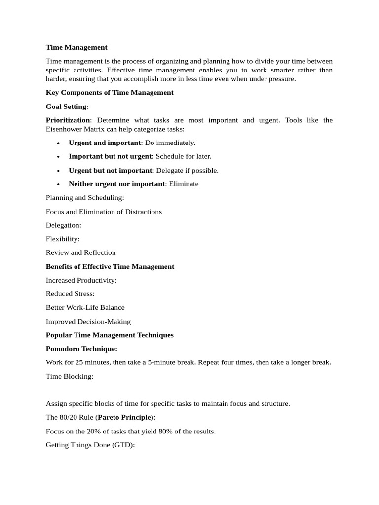 Time Management | PDF
