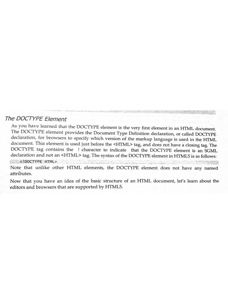 Doc type in HTML | PDF