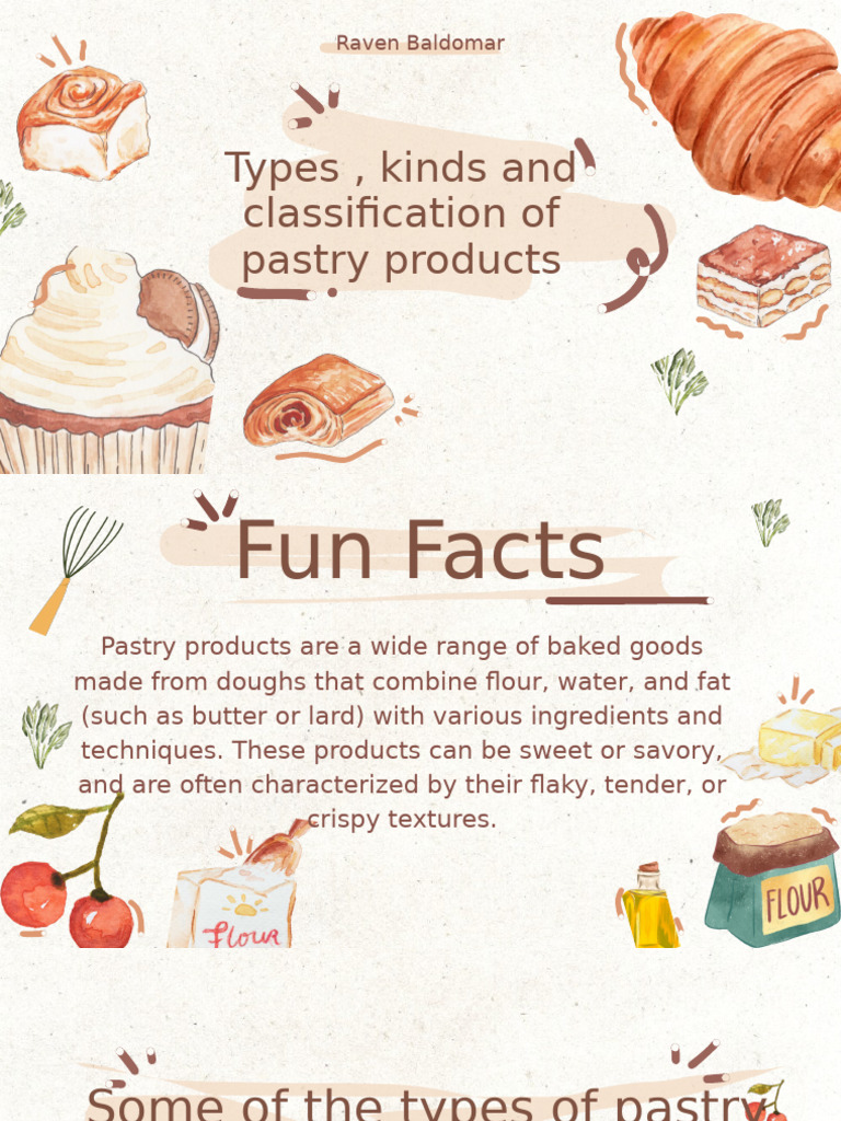 Classification of Pastry Products | PDF | Desserts | Bakers' Confectionery