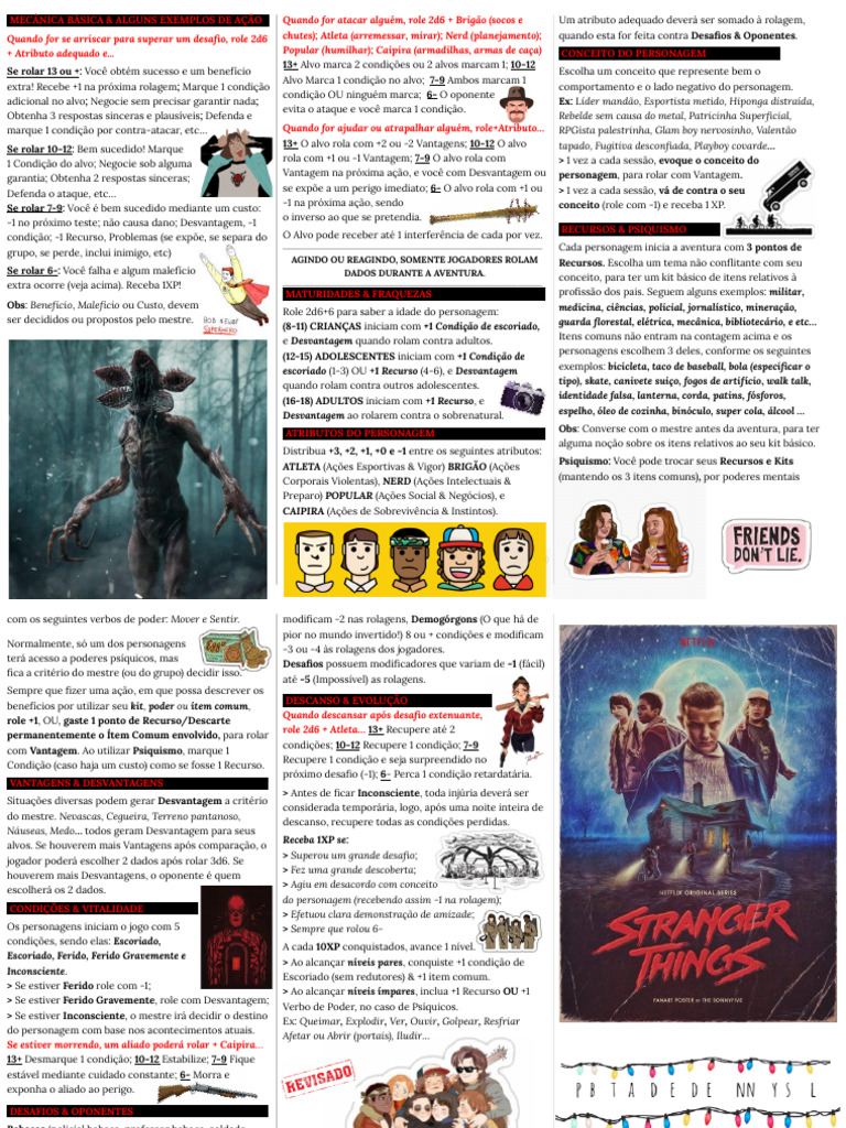 Mecânica Básica do RPG Stranger Things | PDF
