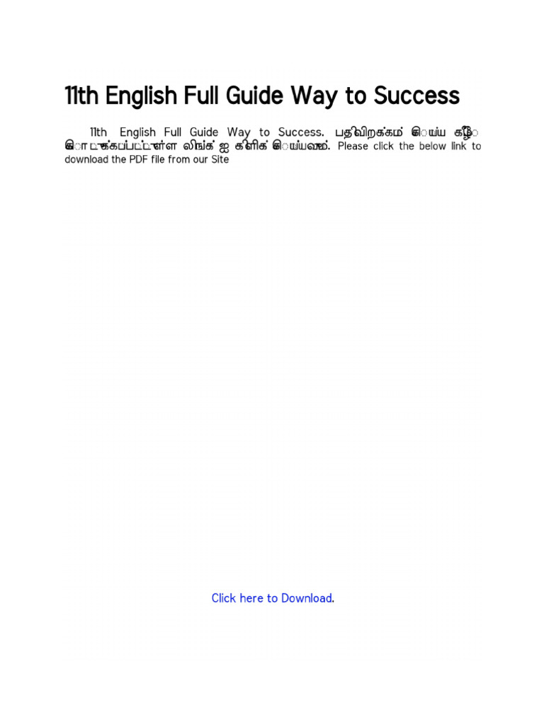 11th English Full Guide Way To Success | PDF