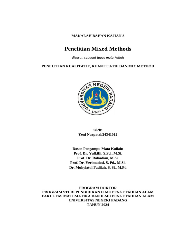 Penelitian Mixed Methods dalam Pendidikan | PDF