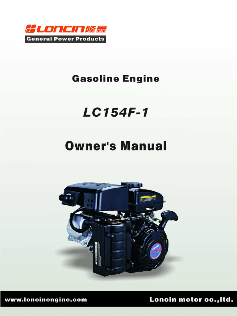 Loncin-Lc154f-1-Owners-Manual 2 | PDF | Gasoline | Piston