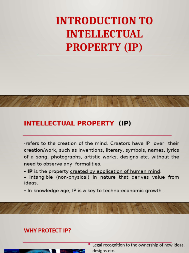 Understanding Intellectual Property (IP) | PDF | Intellectual Property ...