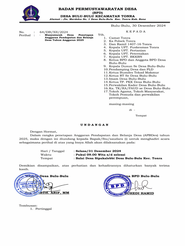Musdes Penetapan APBDes 2025 | PDF