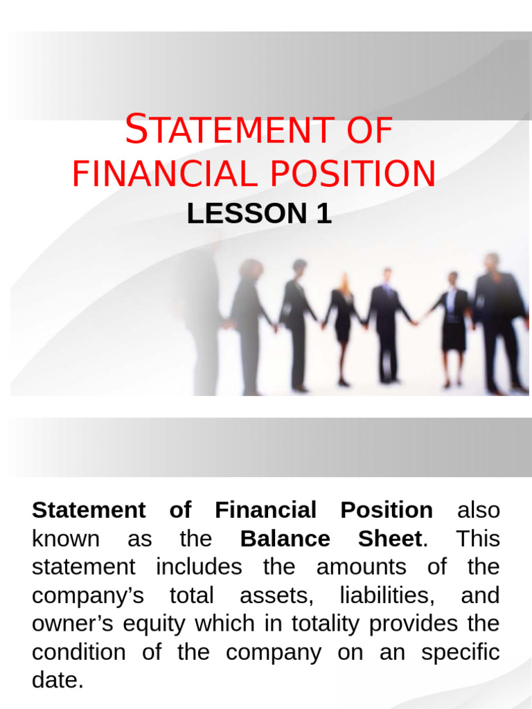 Understanding Statement of Financial Position | PDF | Balance Sheet ...