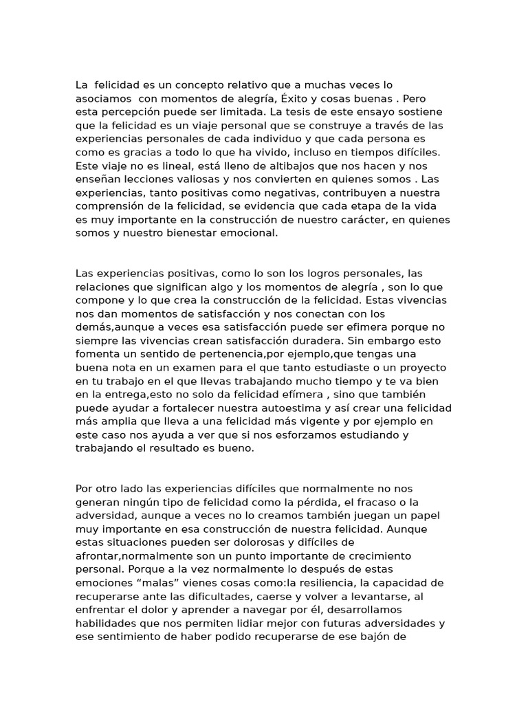 La felicidad: un viaje personal y único | PDF | Felicidad | Las emociones