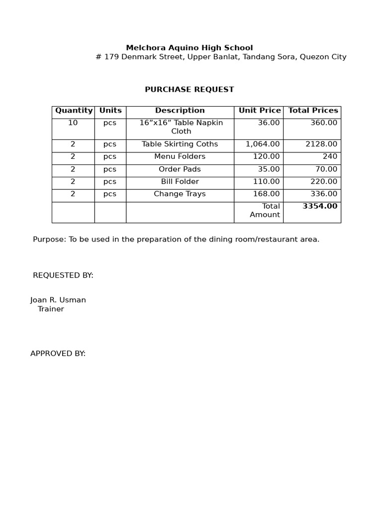 Purchase request pdf