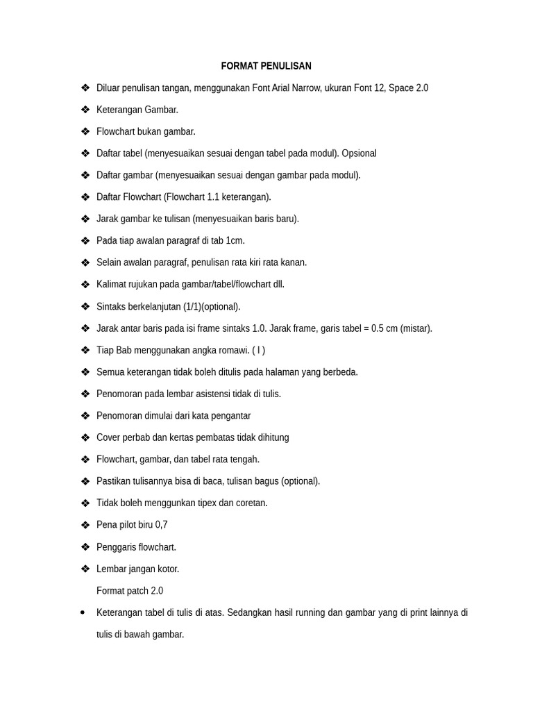 Format Penulisan Patch 2.0 | PDF