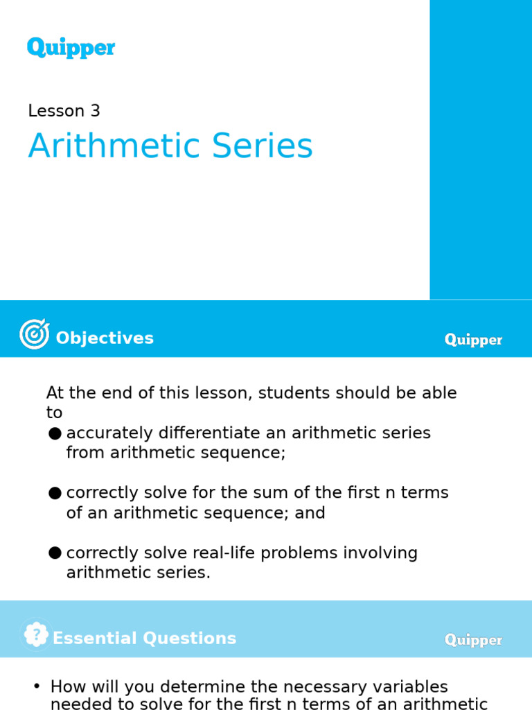 Grade 10 Unit 1 Lesson 3 Pdf Arithmetic Sequence