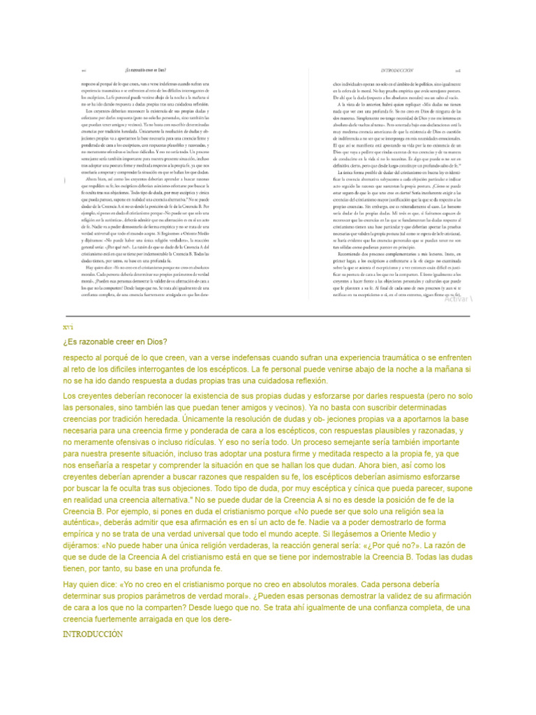 ¿Es Razonable Creer en Dios?: Introducción | PDF | Escepticismo | Fe