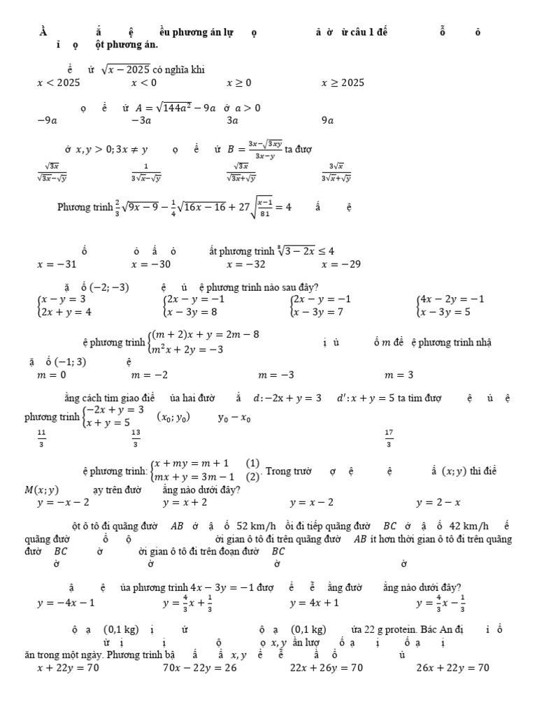 De Thi Thu HK 1 Form Trac Nghiẹm | PDF