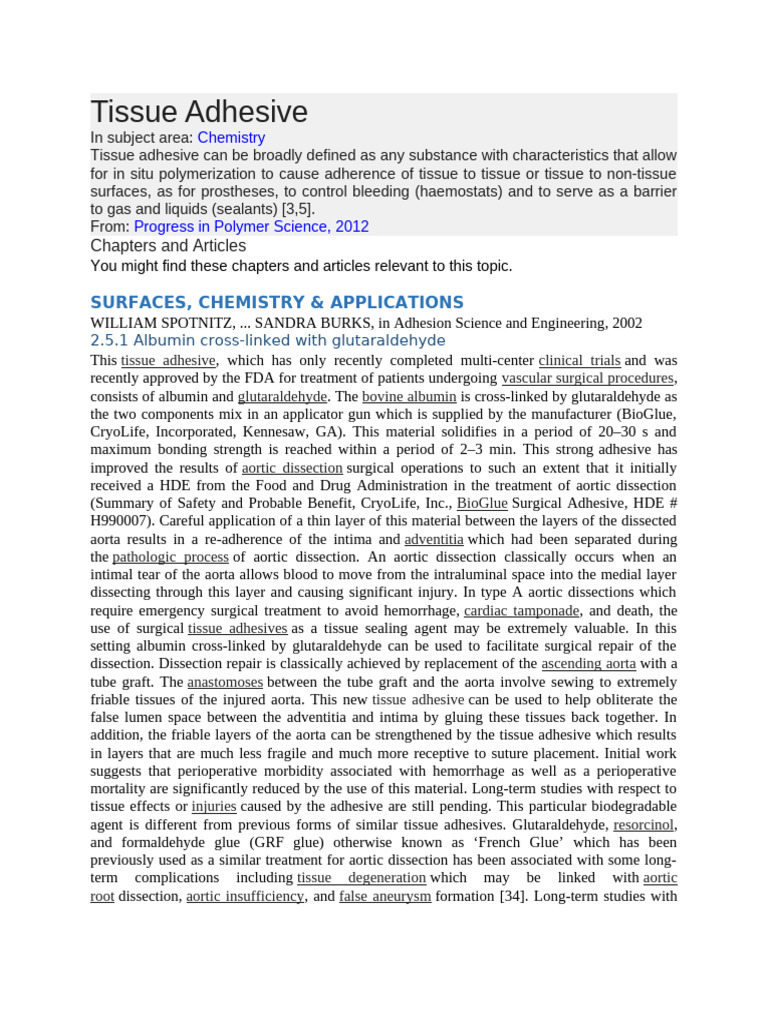 Article Tissue Adhesive | PDF | Surgical Suture | Wound