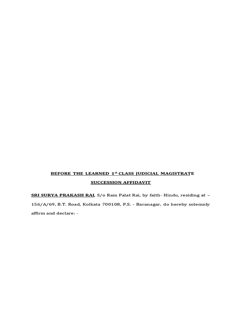 Succession Affidavit for Property Ownership | PDF