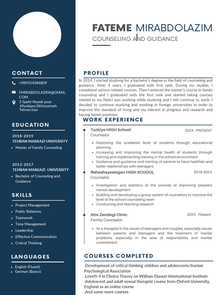 Family Counseling Expert Profile | PDF | Counseling Psychology ...
