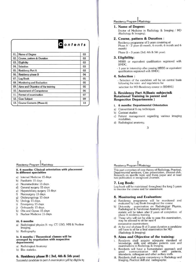 MS Radiology Curriculum Phase-A | PDF