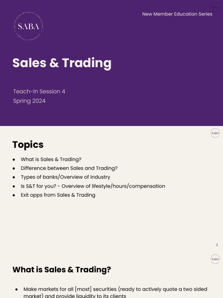 Week 5 Sales and Trading | PDF | Derivative (Finance) | Option (Finance)